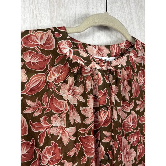 Veronica Beard 100% Silk Floral Blouse Top Size 6 Boho Chic Workwear Feminine - Picture 5 of 8